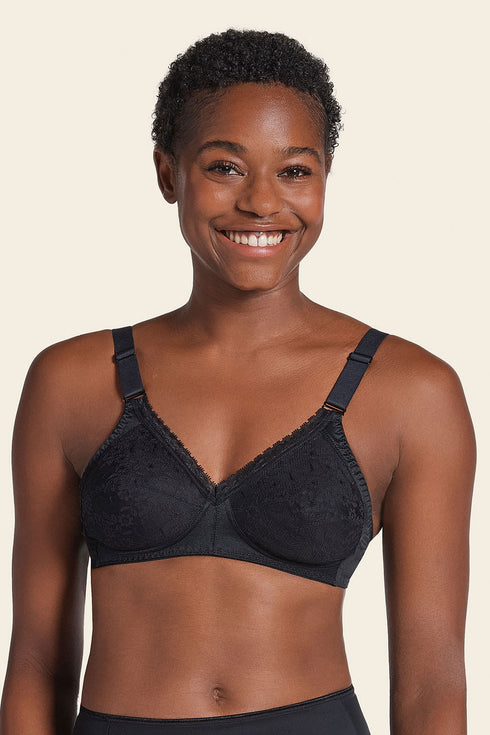 Leonisa Extra Coverage Support Wireless Bra With Lace Cups